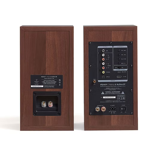 Elipson HORUS6BT/WG 6B Active BT Bookshelf Speakers - Walnut