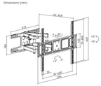 Norstone FULMOT120 - FULL MOTION 120 TV Wall Mount Holds 37" to 80" TVs