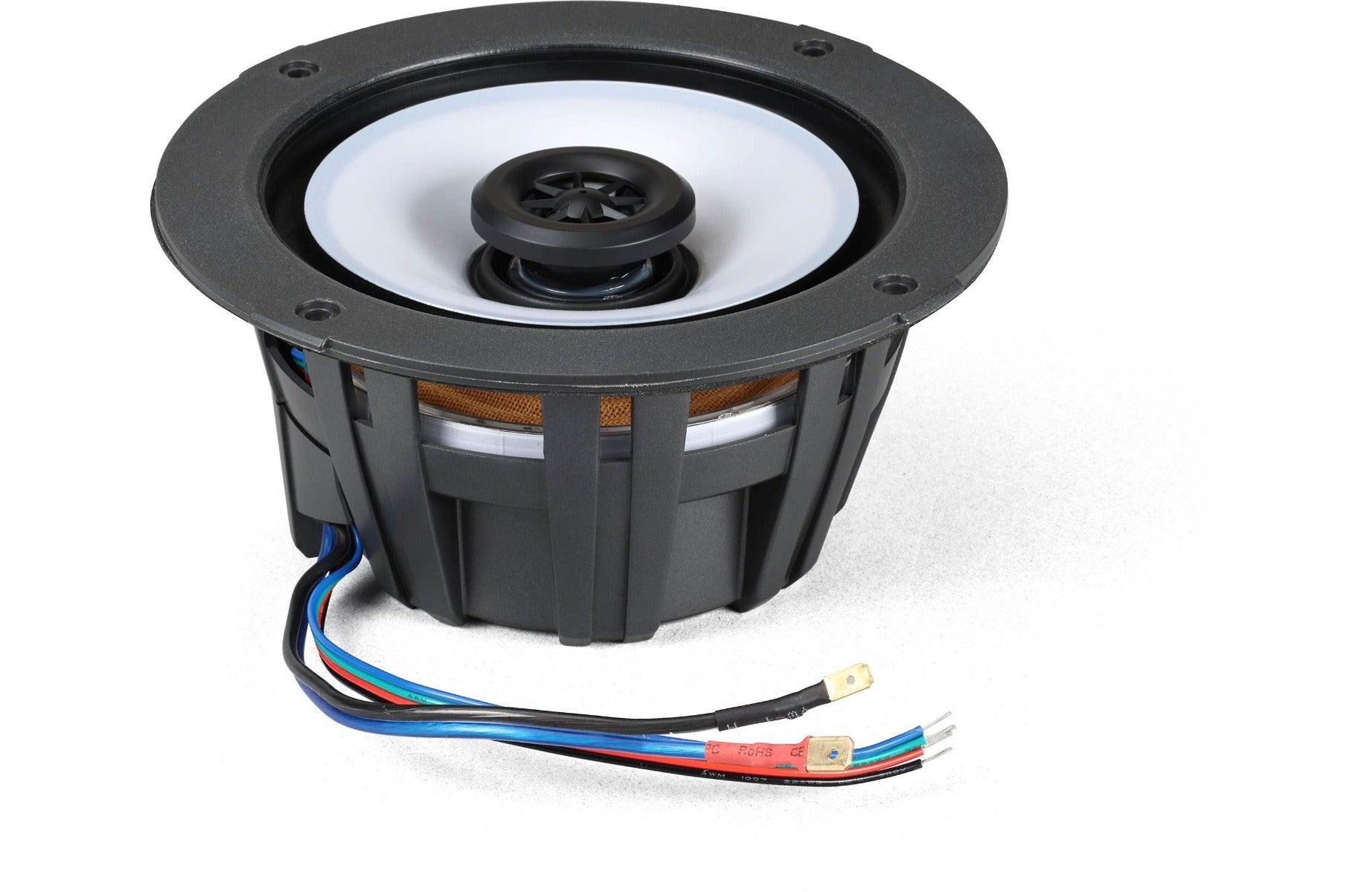 Kicker 51KM614FL 6.5" marine 2-way speakers with RGB LEDs and 2 sets of grilles