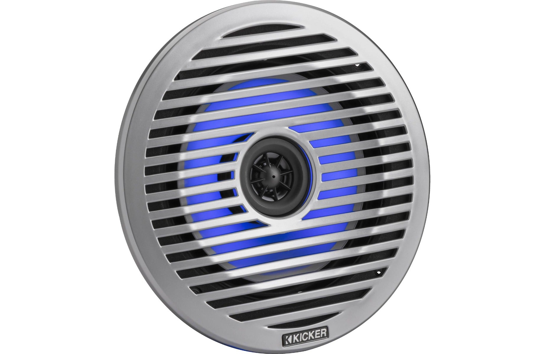 Kicker 51KM614FL 6.5" marine 2-way speakers with RGB LEDs and 2 sets of grilles