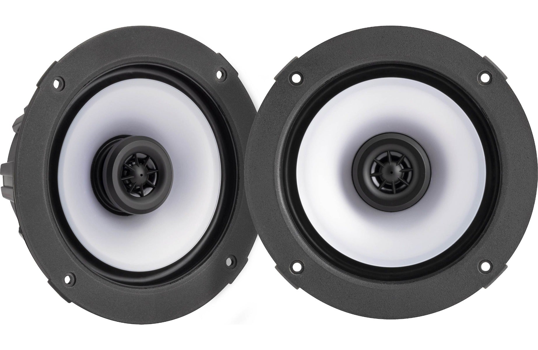 Kicker 51KM614FL 6.5" marine 2-way speakers with RGB LEDs and 2 sets of grilles
