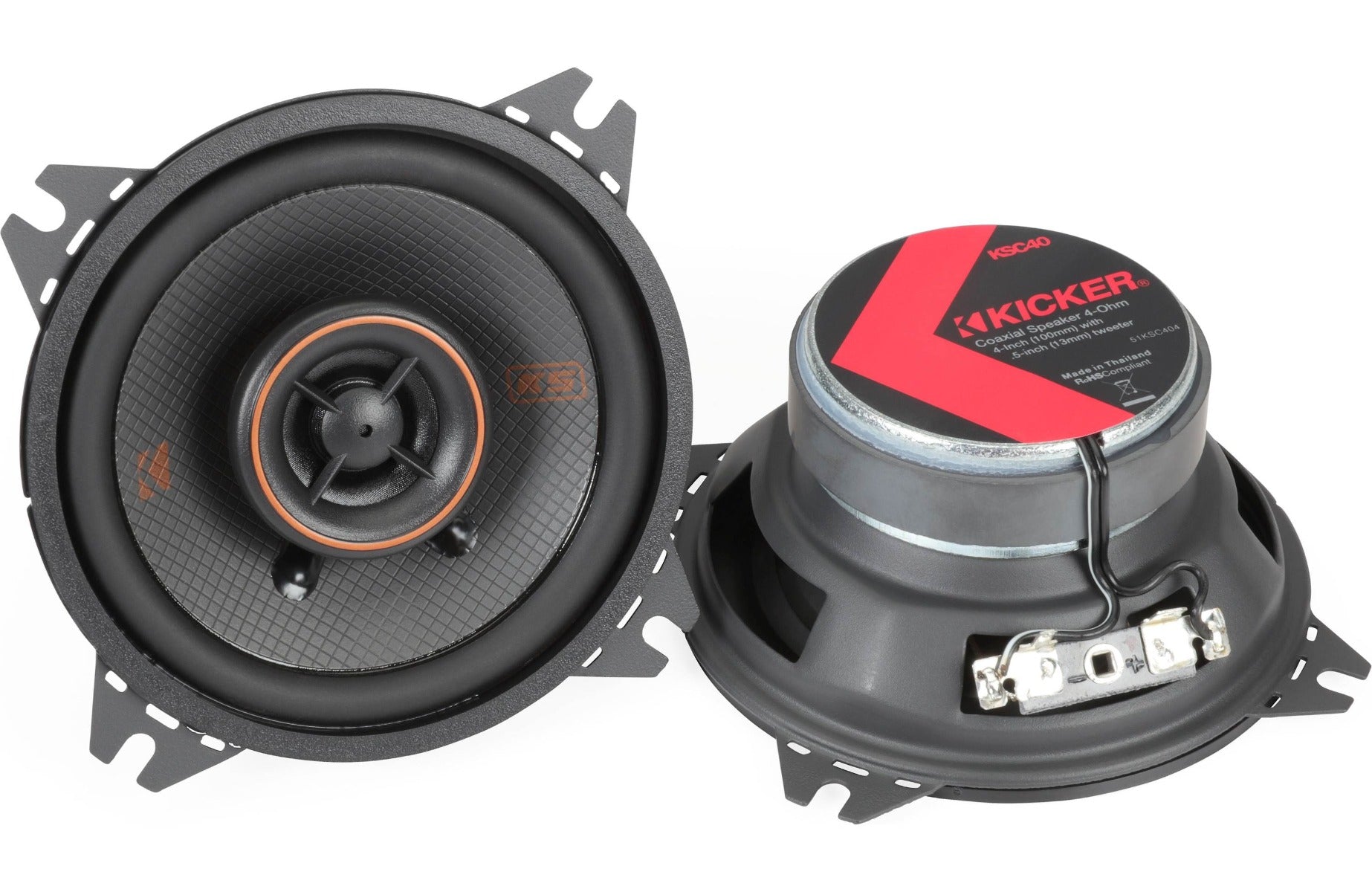 Kicker 51KSC404 - 4" 2-Way KS-Series Coaxial Car Speakers KSC40