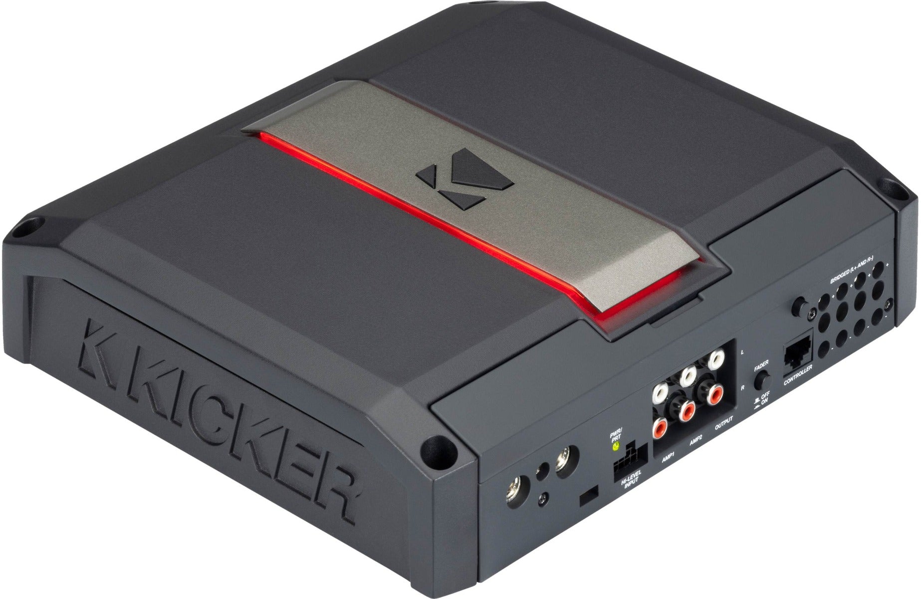 Kicker LX500.4 1100W Peak (900W RMS) Class D LX Series 4-Channel Full Range Car Amplifier (with Control Center)