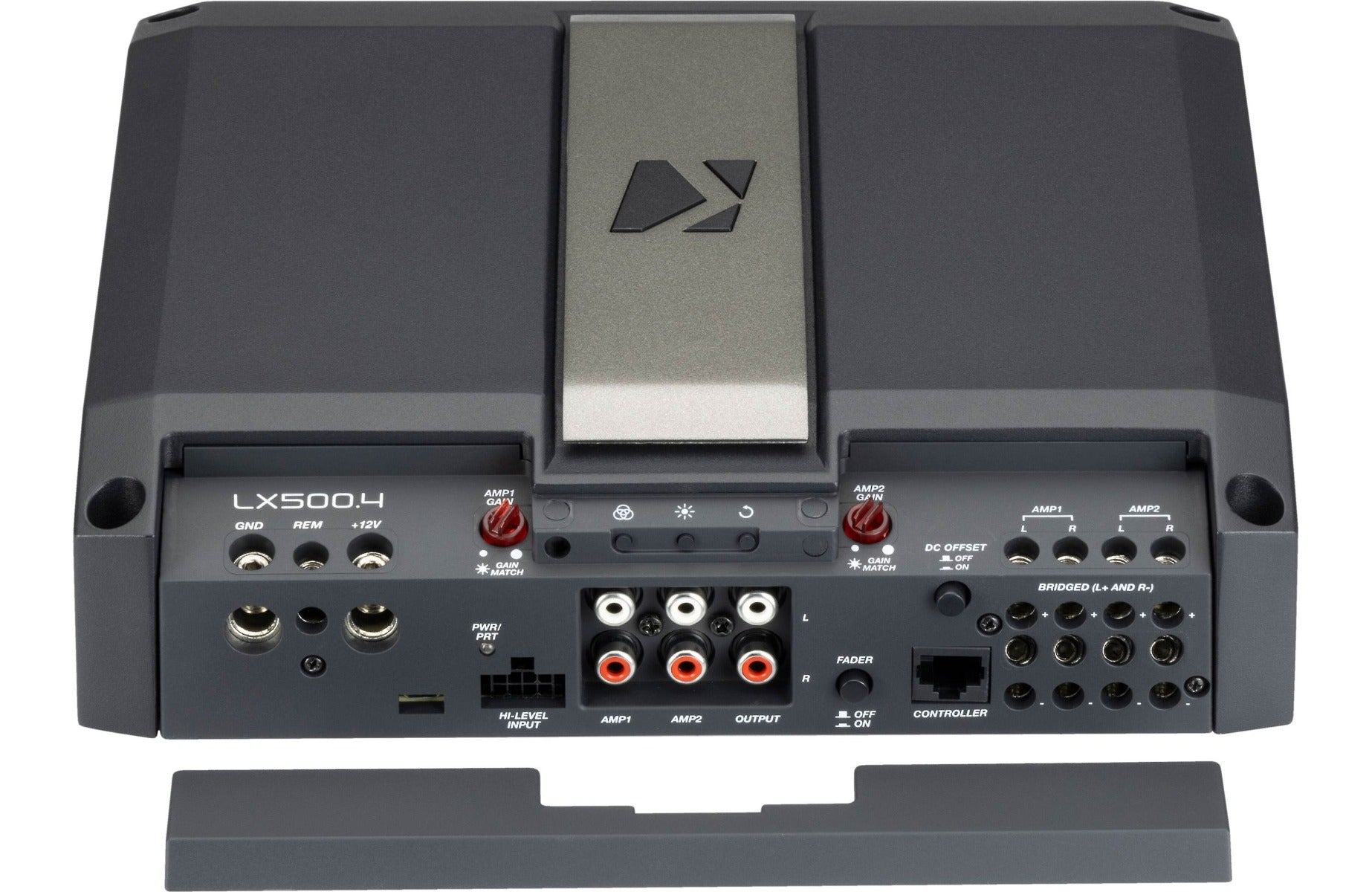 Kicker LX500.4 1100W Peak (900W RMS) Class D LX Series 4-Channel Full Range Car Amplifier (with Control Center)
