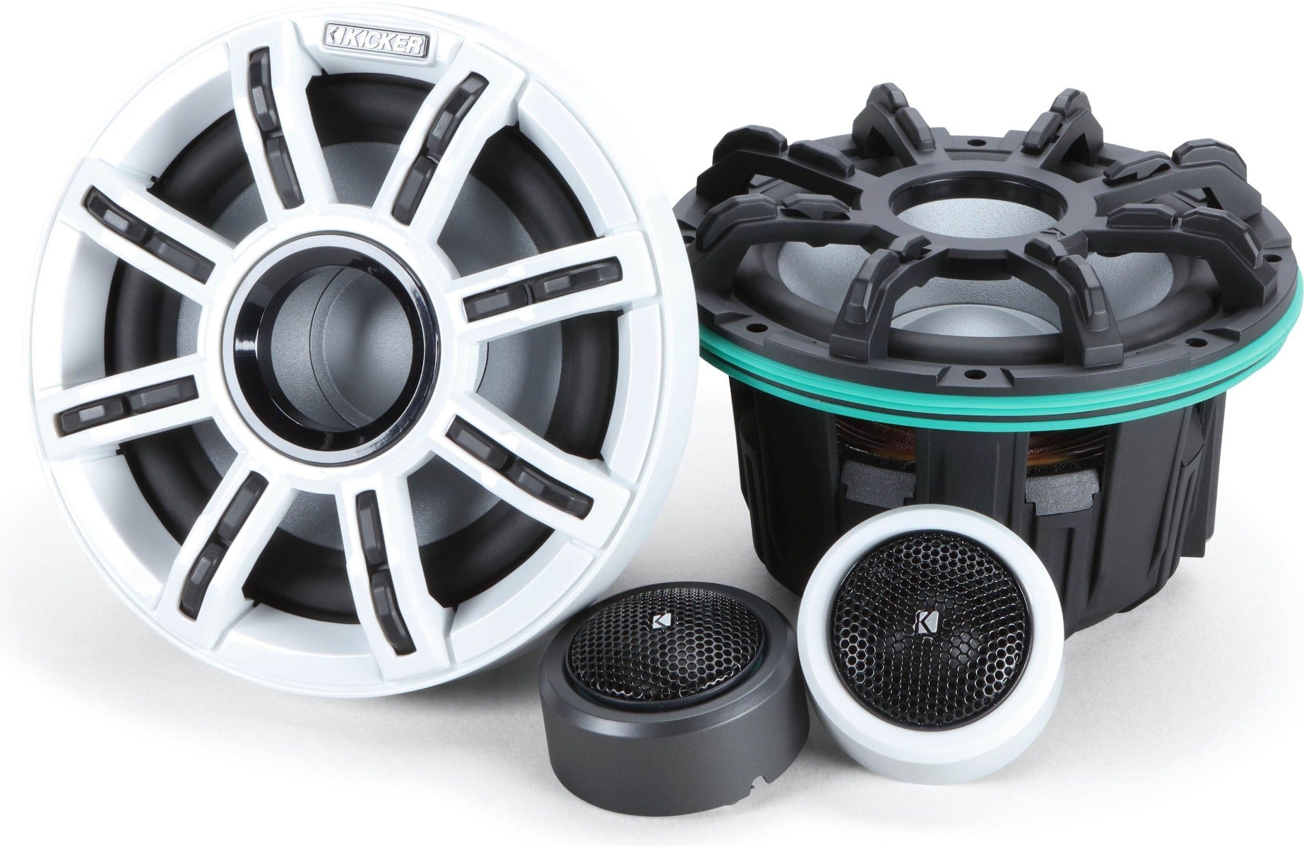 Kicker 51MSS65 6.5" Marine Component Speakers with RGBW LED Lighting