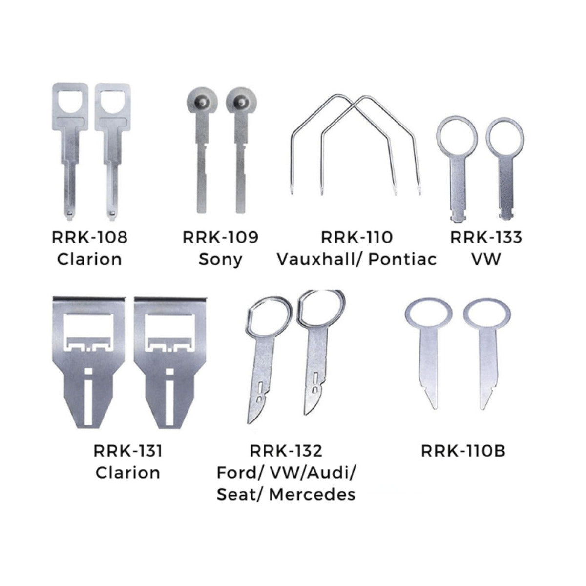 38 Piece (19 Pair) car audio radio stereo release key/ disassembly set 52-030