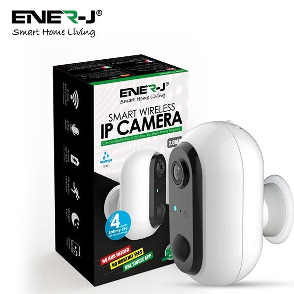 ENER-J SHA5319 Smart Wireless 1080P Battery Camera With 2 Pcs 18650 Battery
