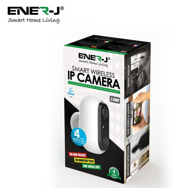 ENER-J SHA5319 Smart Wireless 1080P Battery Camera With 2 Pcs 18650 Battery
