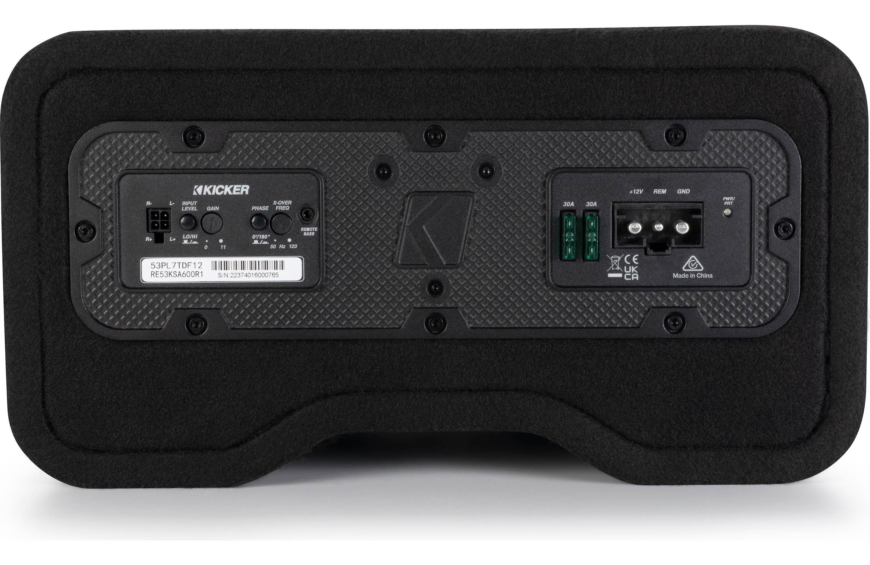 Kicker 53PL7TDF10 10 Inch Sub Active Down Firing Subwoofer Enclosure 500w RMS