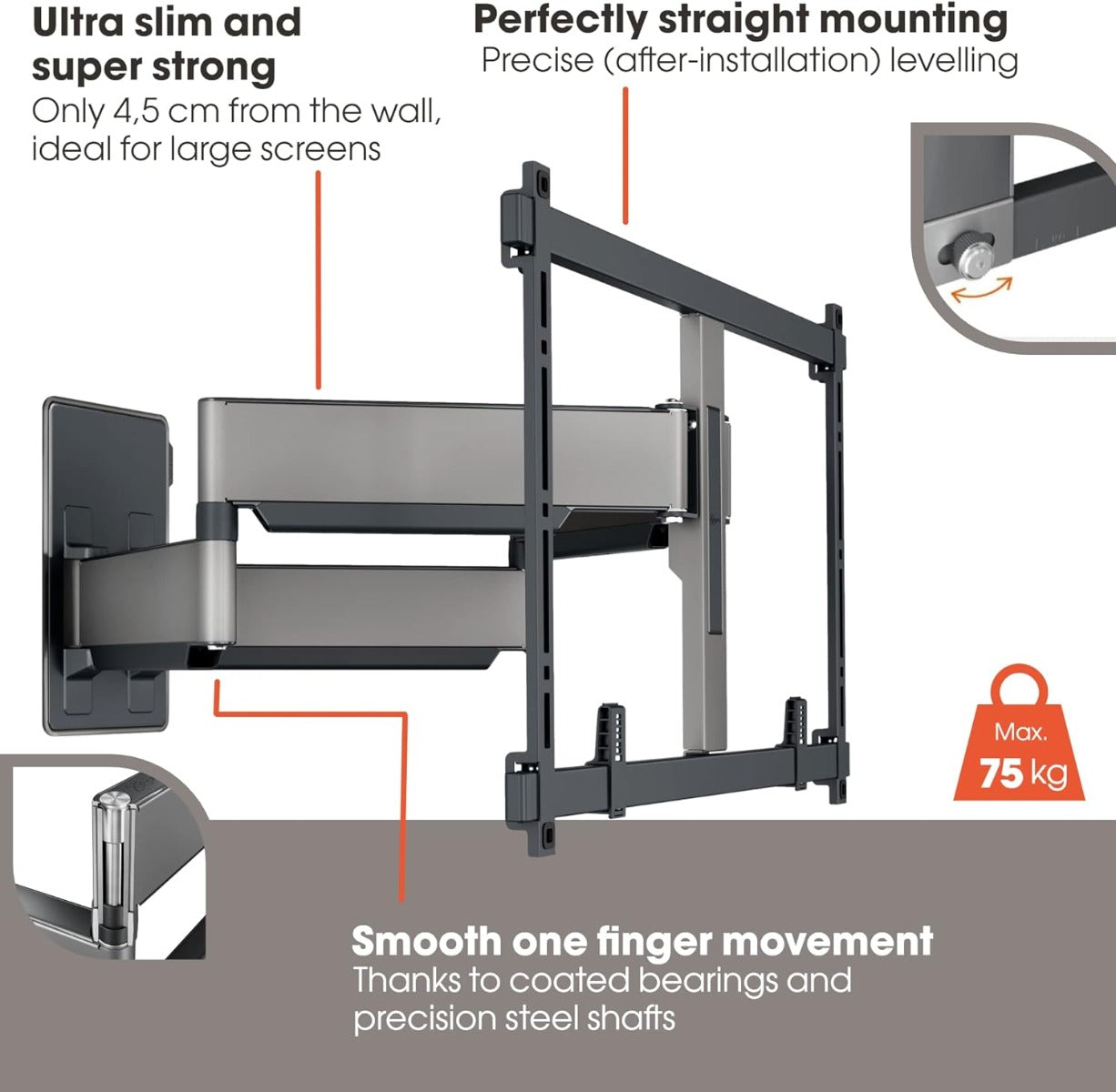 Vogels Elite TVM 5855 Black Forward Motion Ultra-thin TV Wall Bracket