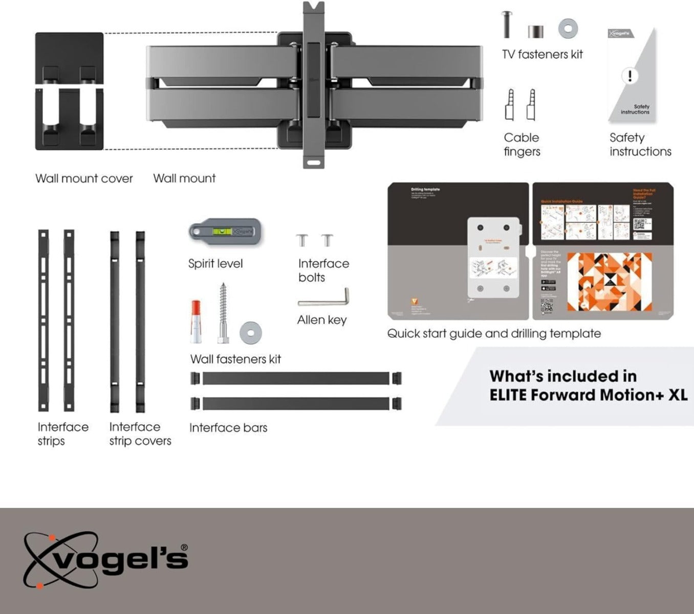 Vogels Elite TVM 5855 Black Forward Motion Ultra-thin TV Wall Bracket