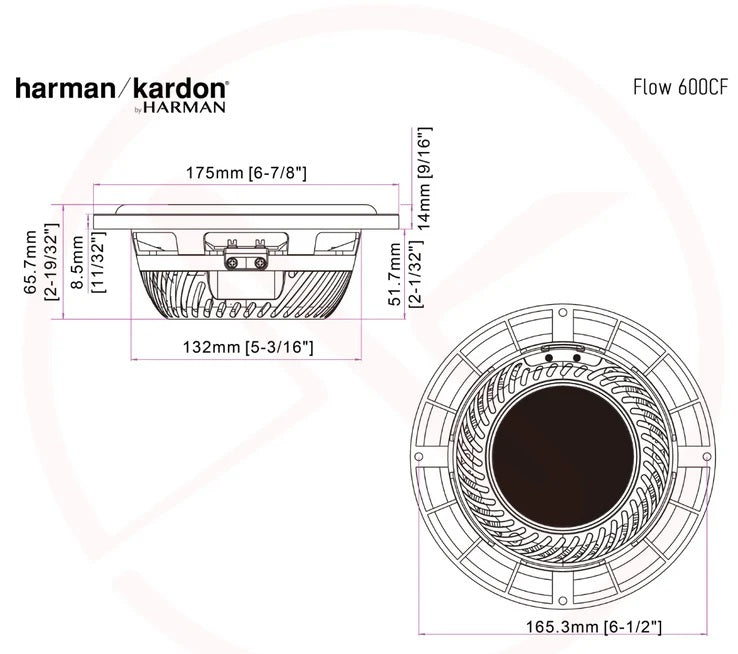 Harmon Kardon FLOW 600CF 6.5" (165mm) 2-Way Car Component Speakers 720W