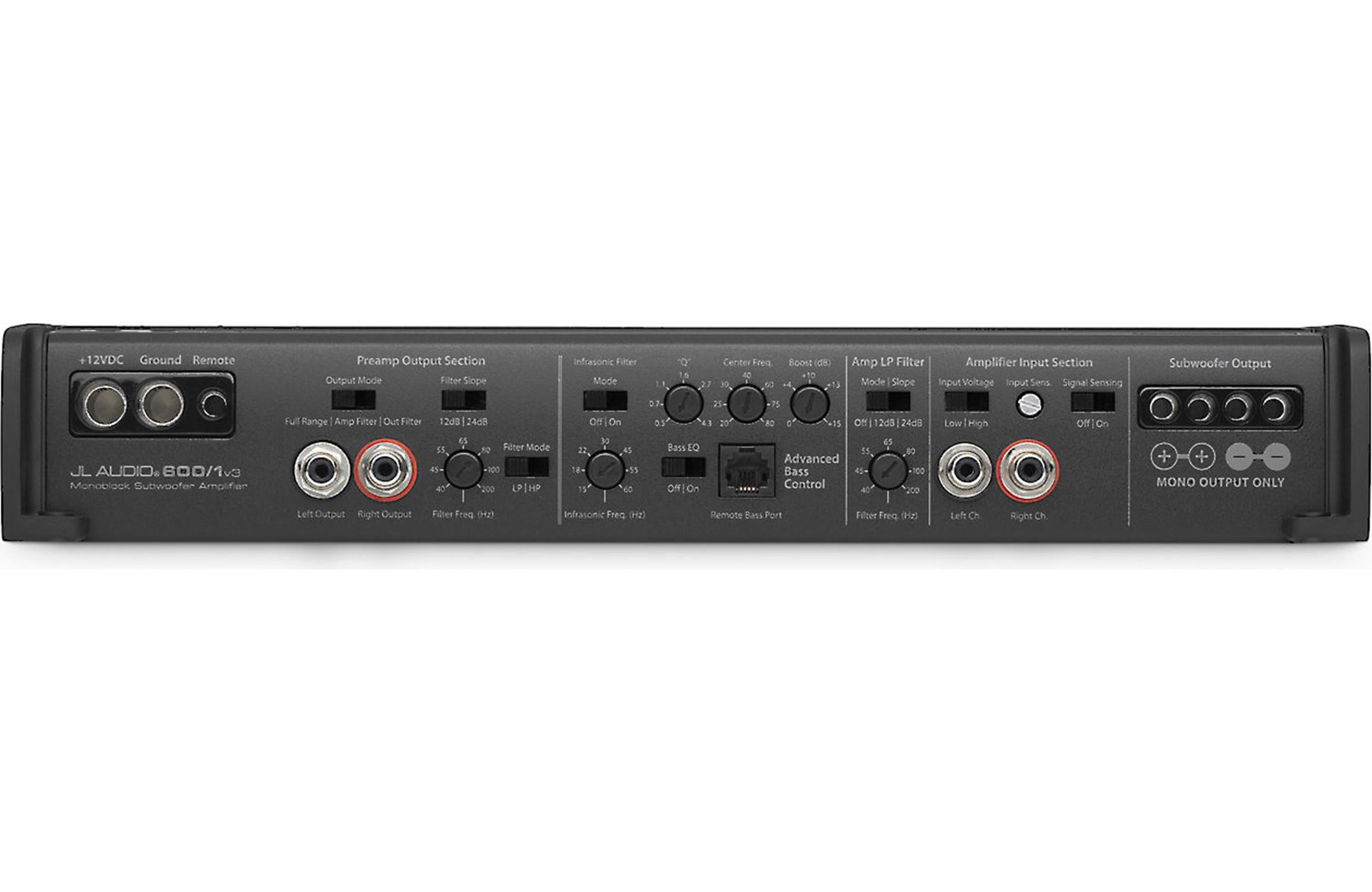 JL Audio Slash 600/1v3 Mono subwoofer amplifier 600 watts RMS x 1 at 2 ohms