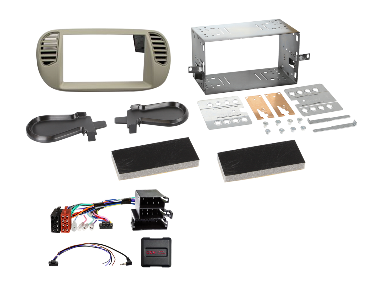 Fiat 500  2007-2015 Double DIN Fitting Kit ACV 621094-23-1