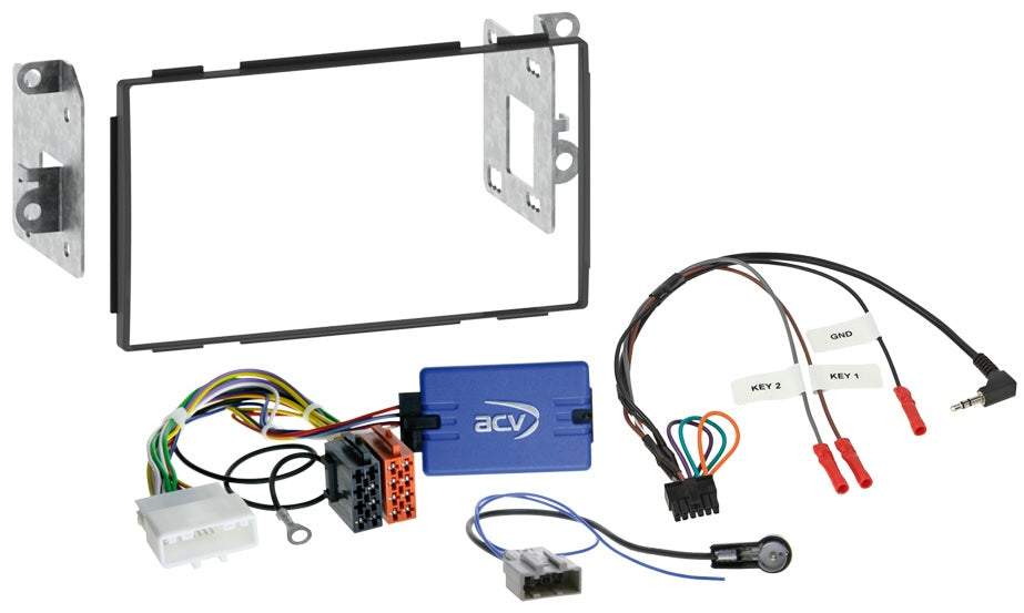 Nissan Qashqai 2007-2013 Double Din Car Stereo Fascia, Steering Control Fitting Kit ACV 621210-01-1