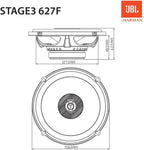 JBL Stage3 627F 6.5" 2 Way 270w Coaxial Speakers Factory Upgrade Without Grills