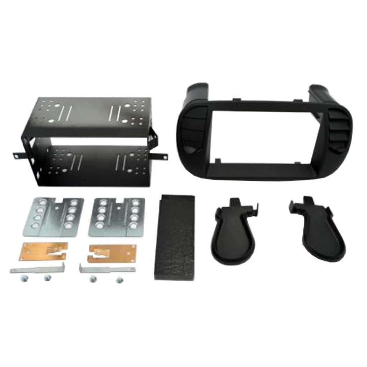 Fiat 500 2007- 2015 Matt Black Double Din Car Stereo Fascia Fitting Kit