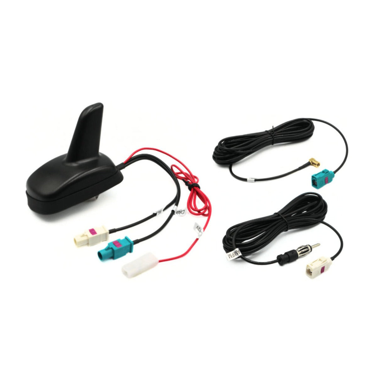 Universal DAB+ / FM and AM Vehicle Roof Mount Shark Fin Aerial with 5m Cable Set InCarTec 70-931