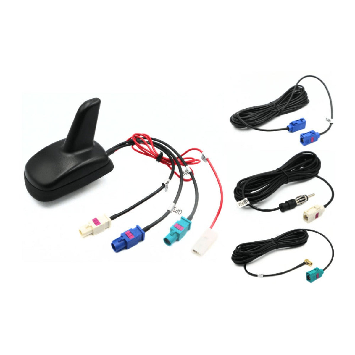 Universal GPS/ DAB+/ FM and AM vehicle roof mount Shark Fin aerial with 5m cable set