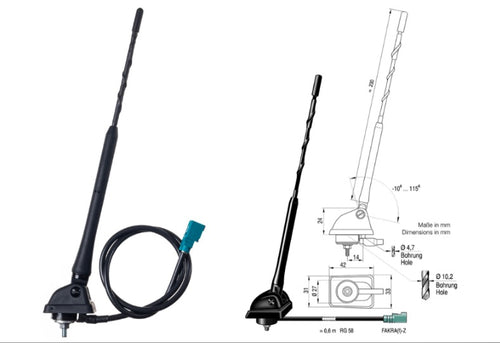 AM/ FM/ DAB/ DAB+ passive high performance combiflex adjustable roof mount antenna aerial 70-952