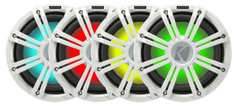 Kicker KMG10W 10" Grille for Kicker KM10 and KMF10 Subwoofers w/ Built-In LEDs (White)