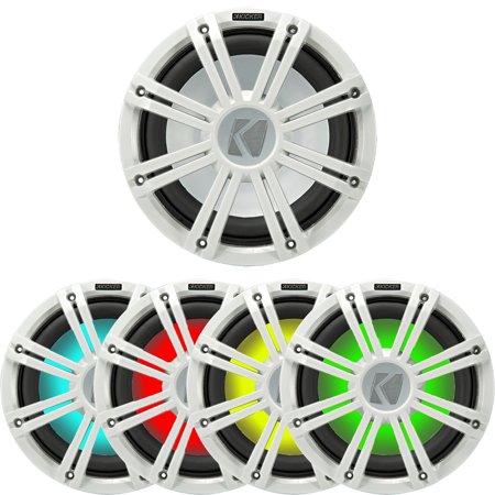 Kicker KMG10W 10" Grille for Kicker KM10 and KMF10 Subwoofers w/ Built-In LEDs (White)