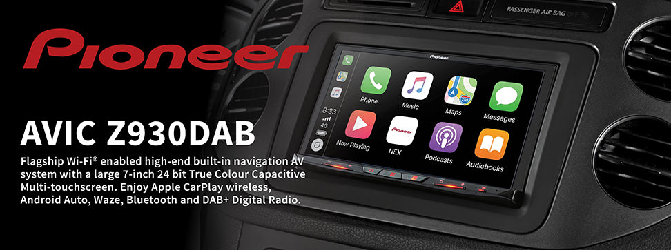 Pioneer AVIC-Z930DAB 7" Screen WiFi Apple CarPlay, Wireless Mirroring, Android Auto, Bluetooth, DAB+, Spotify, WAZE and USB + NDBC8 Camera