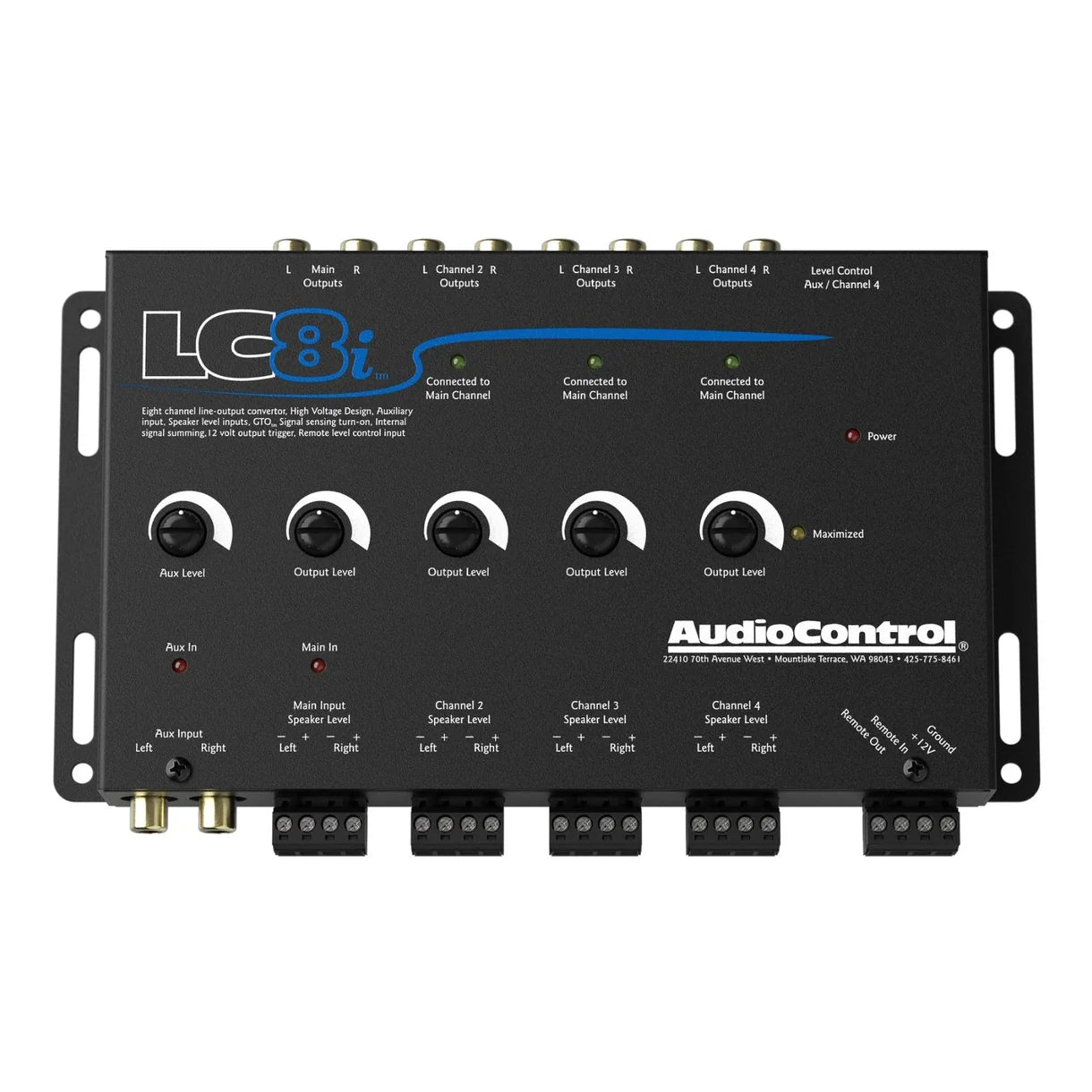 AudioControl LC8i Line Output Converter 8-channel LOC add amps and subs to a factory system (Black)