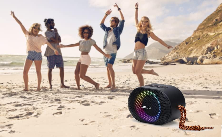 AIWA BST-330BK Compact, Durable and Powerful TWS Bluetooth Speaker with Hyperbass Technology