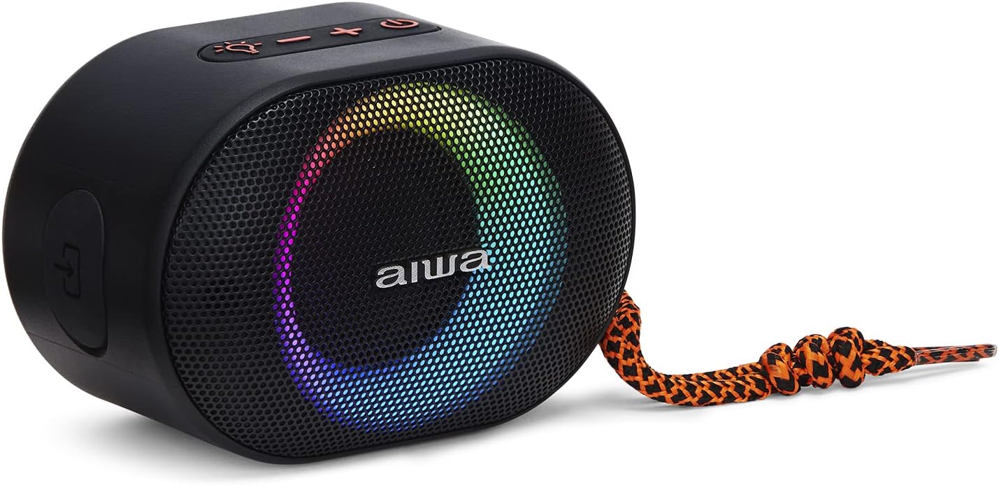 AIWA BST-330BK Compact, Durable and Powerful TWS Bluetooth Speaker with Hyperbass Technology