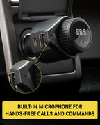 Scosche BTFM9-SP BT FM Transmitter Dual 12W USB-C Handsfree Car Kit