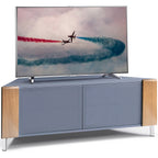 MDA Designs CORVUS Corner-Friendly Grey with Oak Contemporary TV Cabine