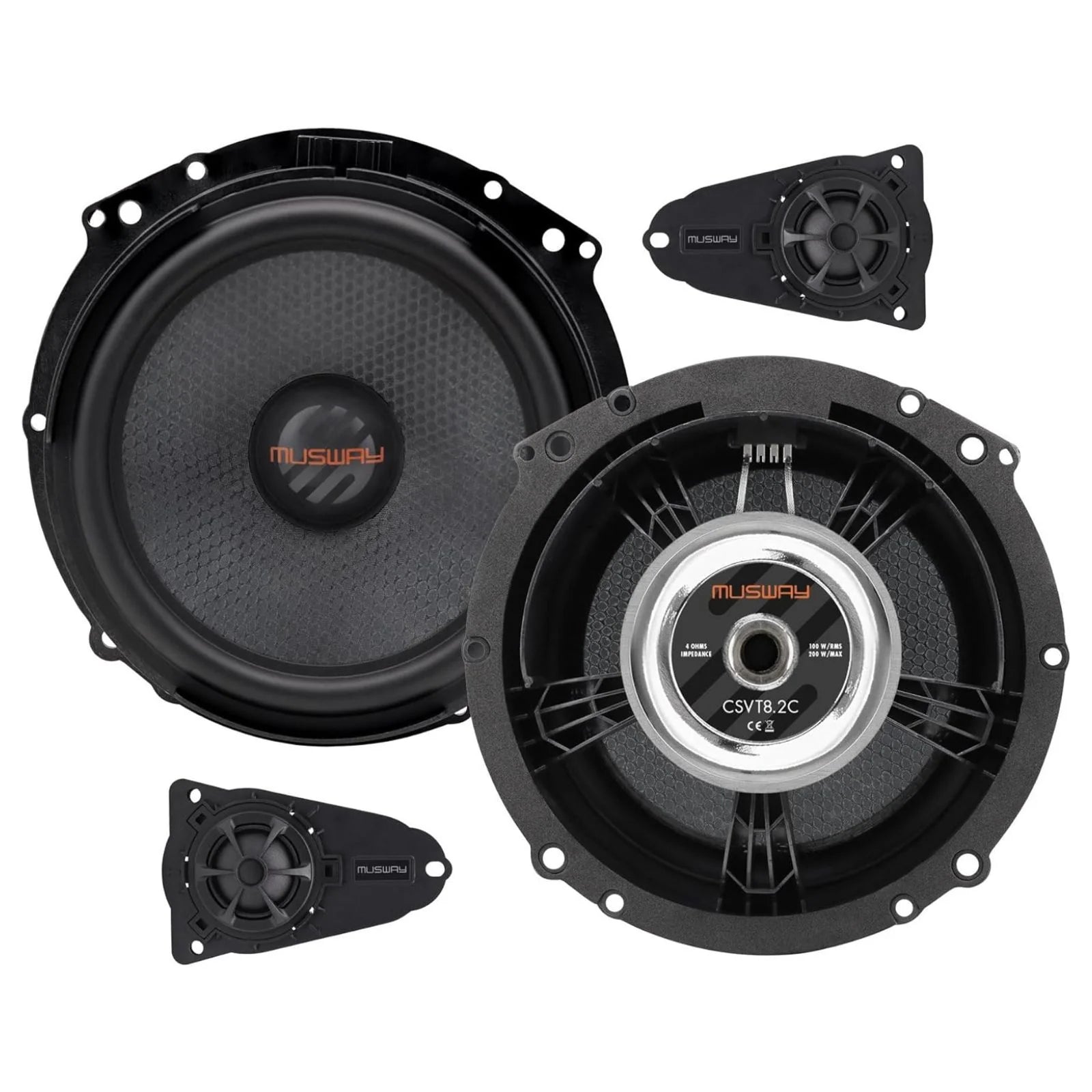 Musway CSVT8.2C 8 Inch 2 Way Component Speaker System for VW T5 T6 100w RMS