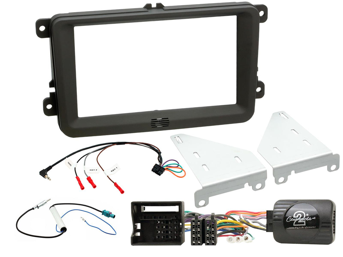 Volkswagen EOS, Fusca, Golf, Jetta, Magotan, Passat, Polo, SagitarT5 / T5.1 Double Din Car Stereo Fascia Fitting Kit CTKVW18