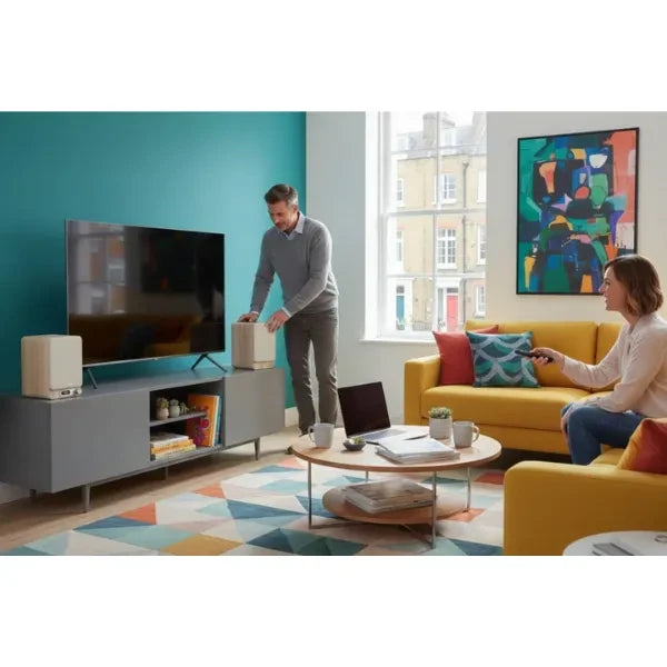 PURE Classic Active - The TV/HiFi/Radio Sound System, White/Oak