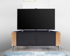 MDA Designs CORVUS Corner-Friendly Black with Oak Contemporary TV Cabine