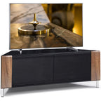 MDA Designs CORVUS Corner-Friendly Black with Walnut Contemporary TV Cabine