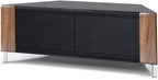 MDA Designs CORVUS Corner-Friendly Black with Walnut Contemporary TV Cabine