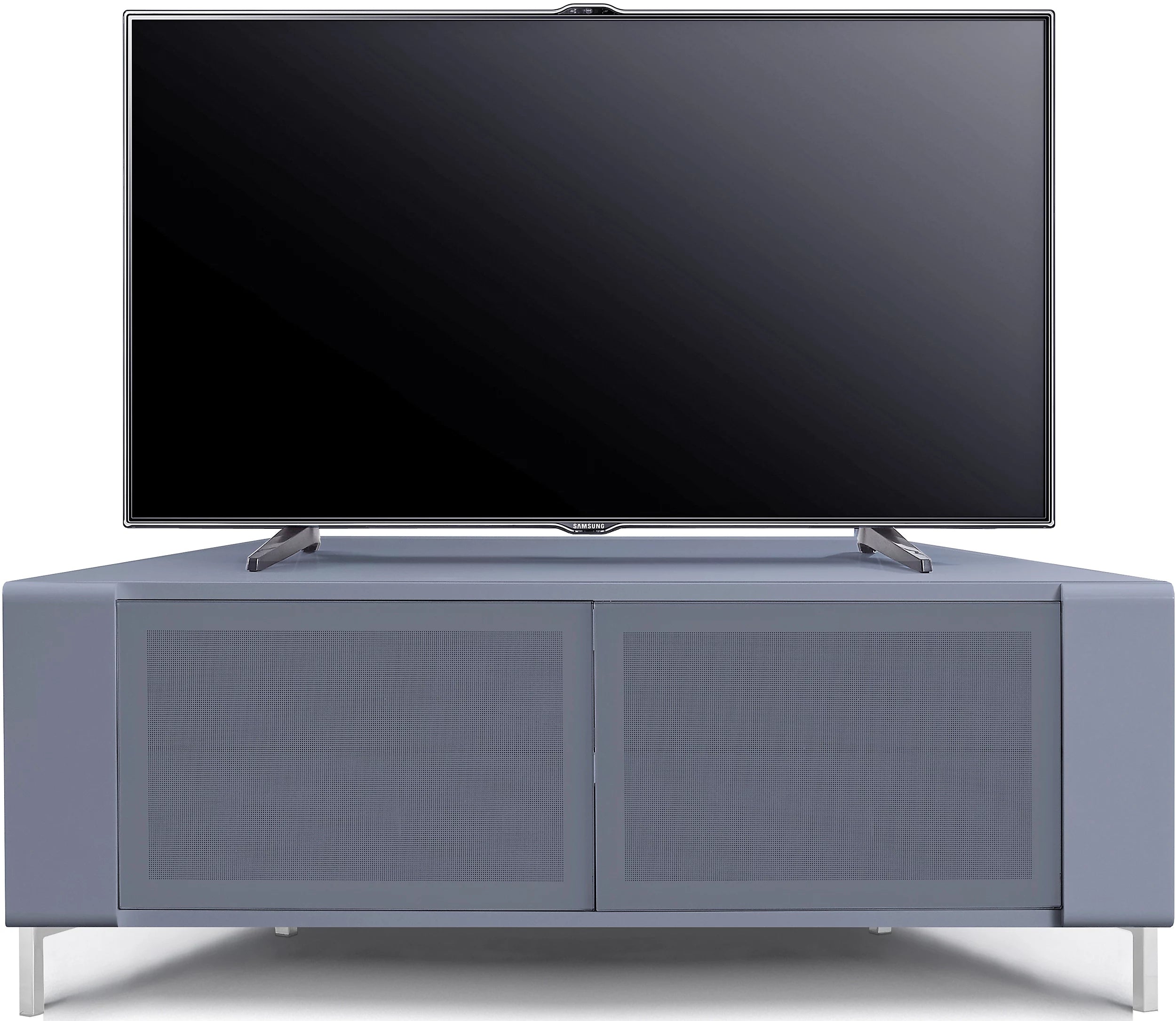 MDA Designs CORVUS Corner-Friendly Gloss Grey Contemporary TV Cabine