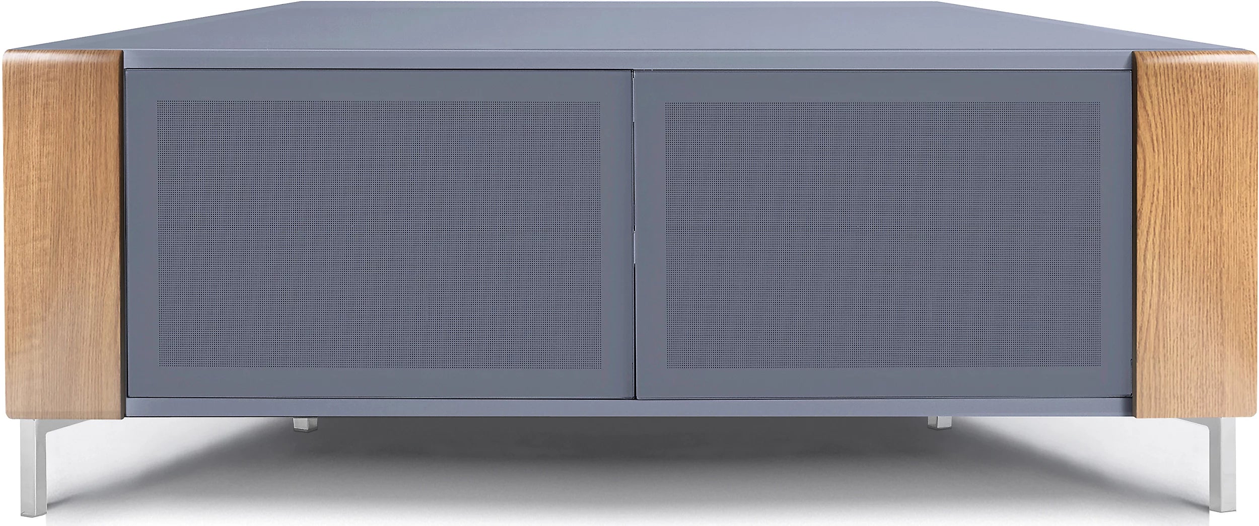 MDA Designs CORVUS Corner-Friendly Grey with Oak Contemporary TV Cabine