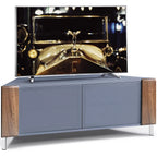 MDA Designs CORVUS Corner-Friendly Grey with Walnut Contemporary TV Cabine