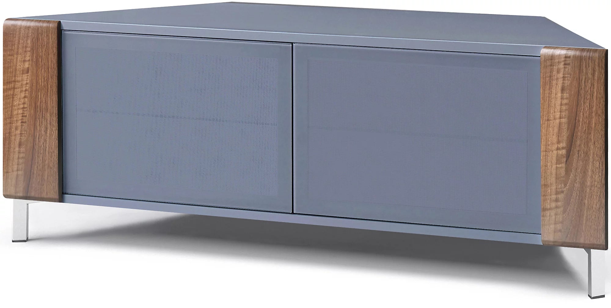 MDA Designs CORVUS Corner-Friendly Grey with Walnut Contemporary TV Cabine