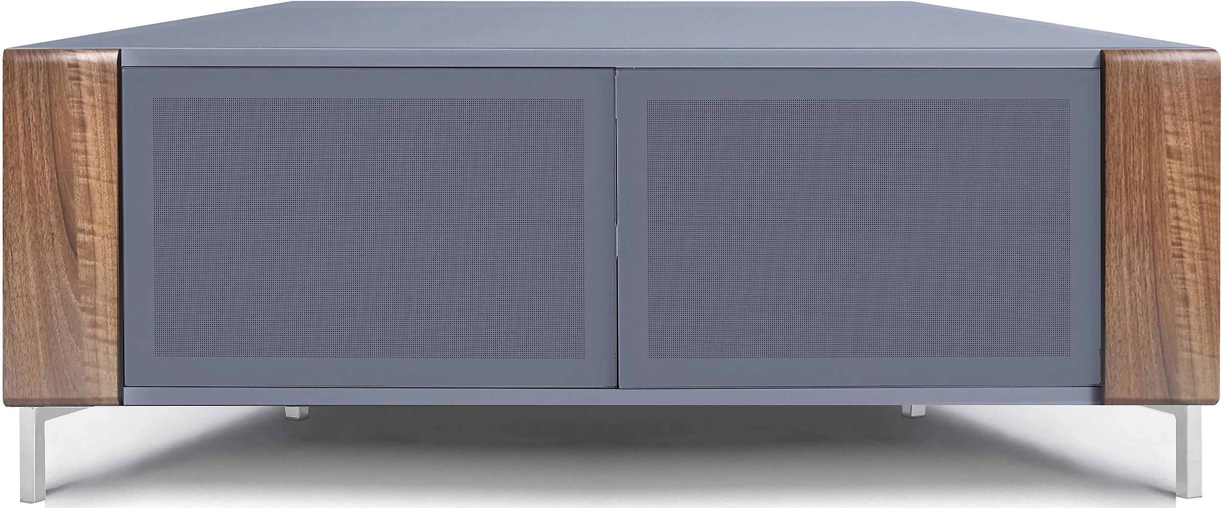 MDA Designs CORVUS Corner-Friendly Grey with Walnut Contemporary TV Cabine