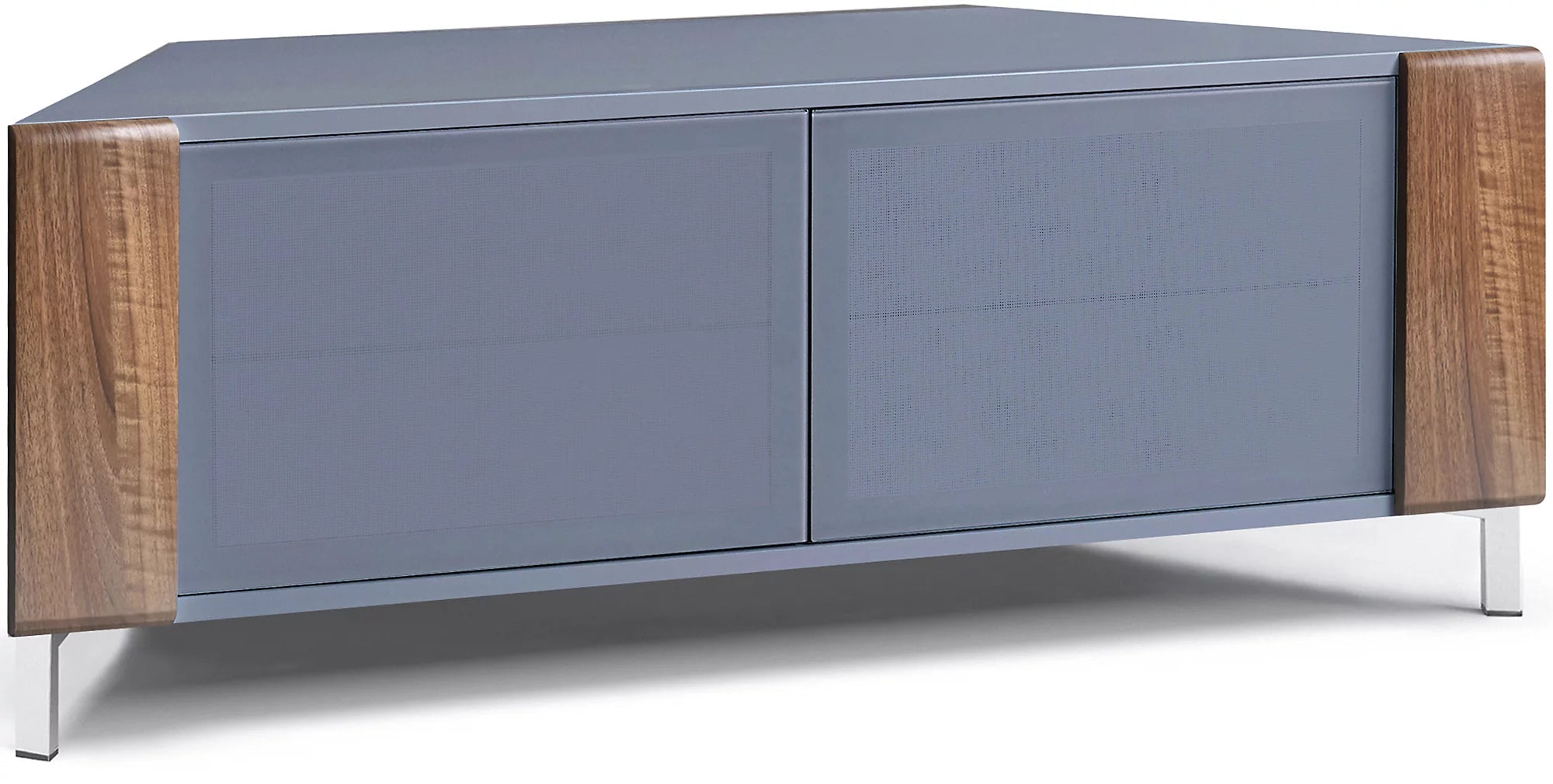 MDA Designs CORVUS Corner-Friendly Grey with Walnut Contemporary TV Cabine
