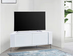 MDA Designs CORVUS Corner-Friendly Gloss White Contemporary TV Cabine