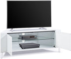 MDA Designs CORVUS Corner-Friendly Gloss White Contemporary TV Cabine
