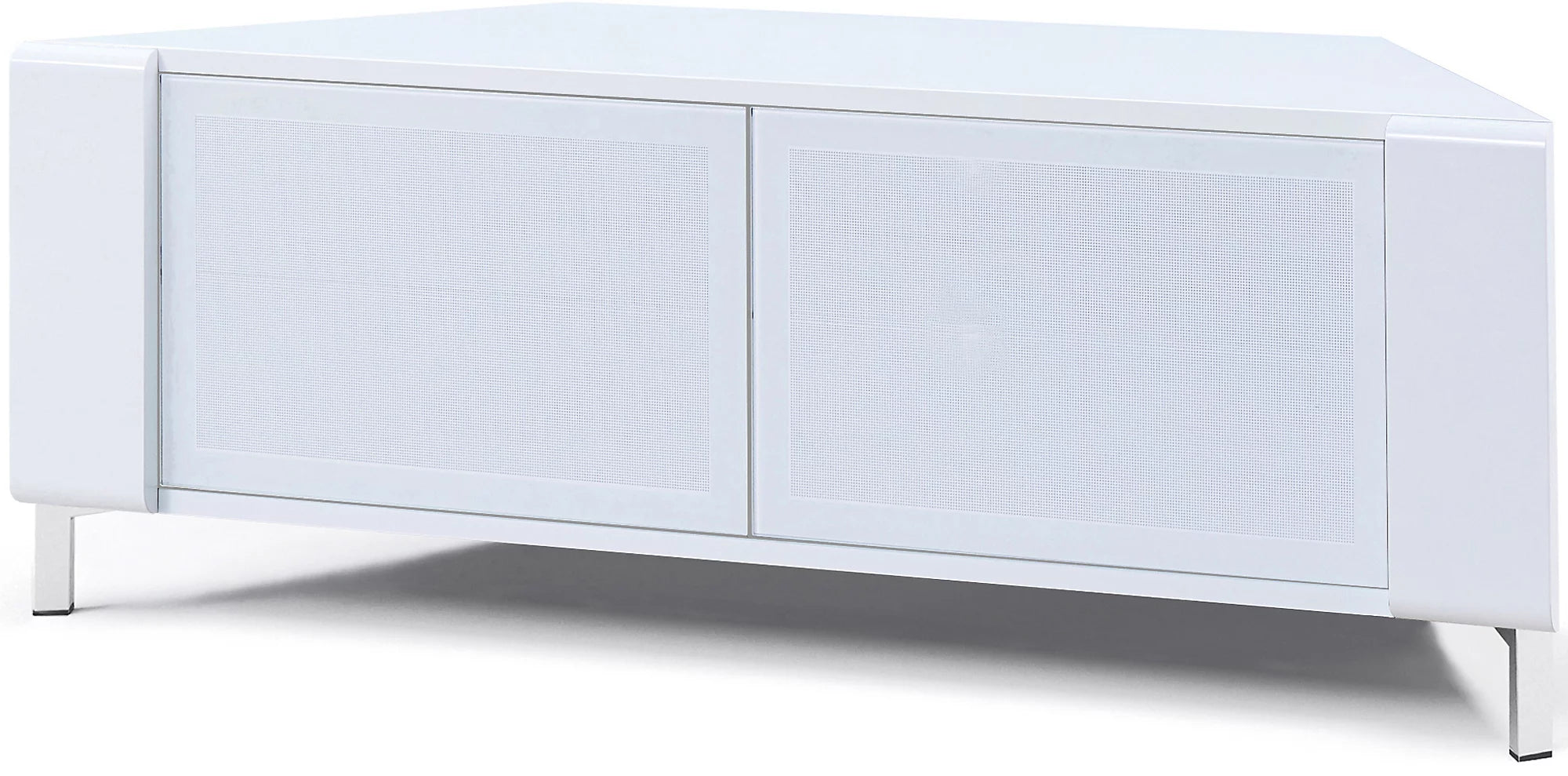 MDA Designs CORVUS Corner-Friendly Gloss White Contemporary TV Cabine