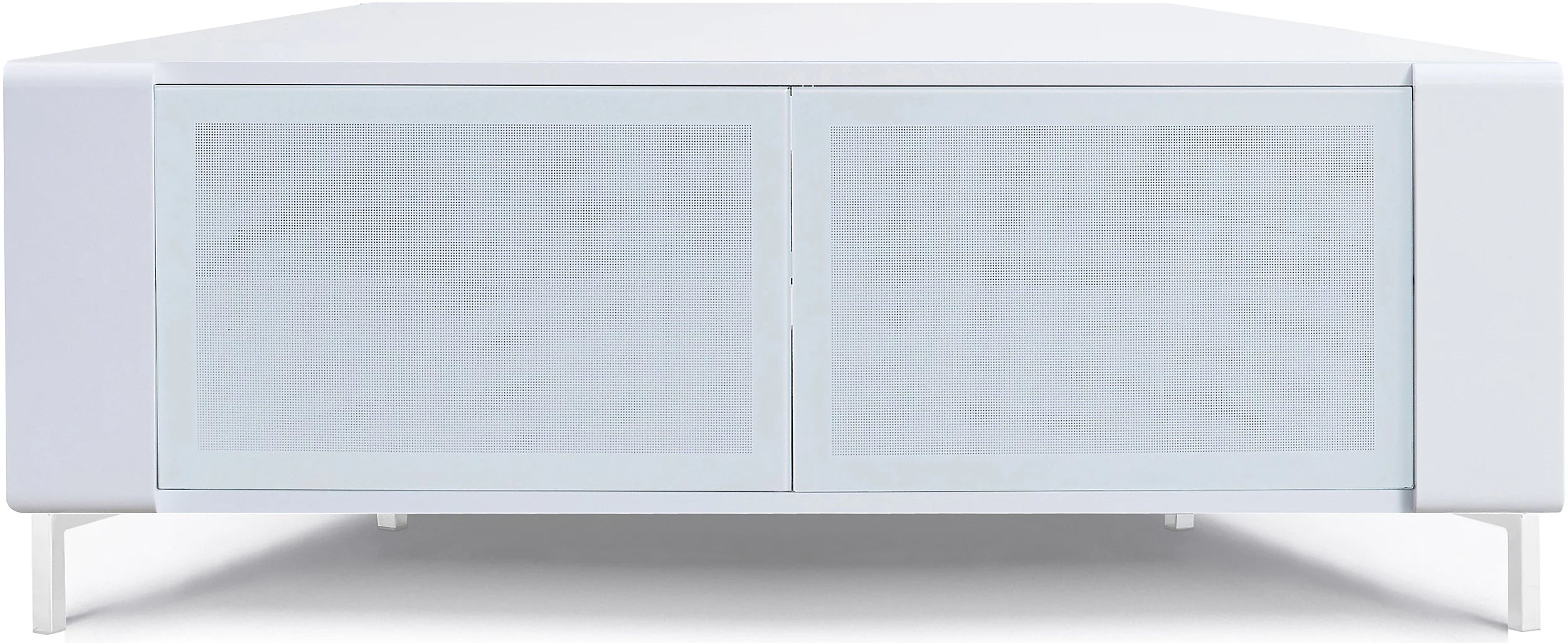 MDA Designs CORVUS Corner-Friendly Gloss White Contemporary TV Cabine