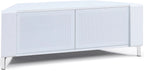 MDA Designs CORVUS Corner-Friendly Gloss White Contemporary TV Cabine