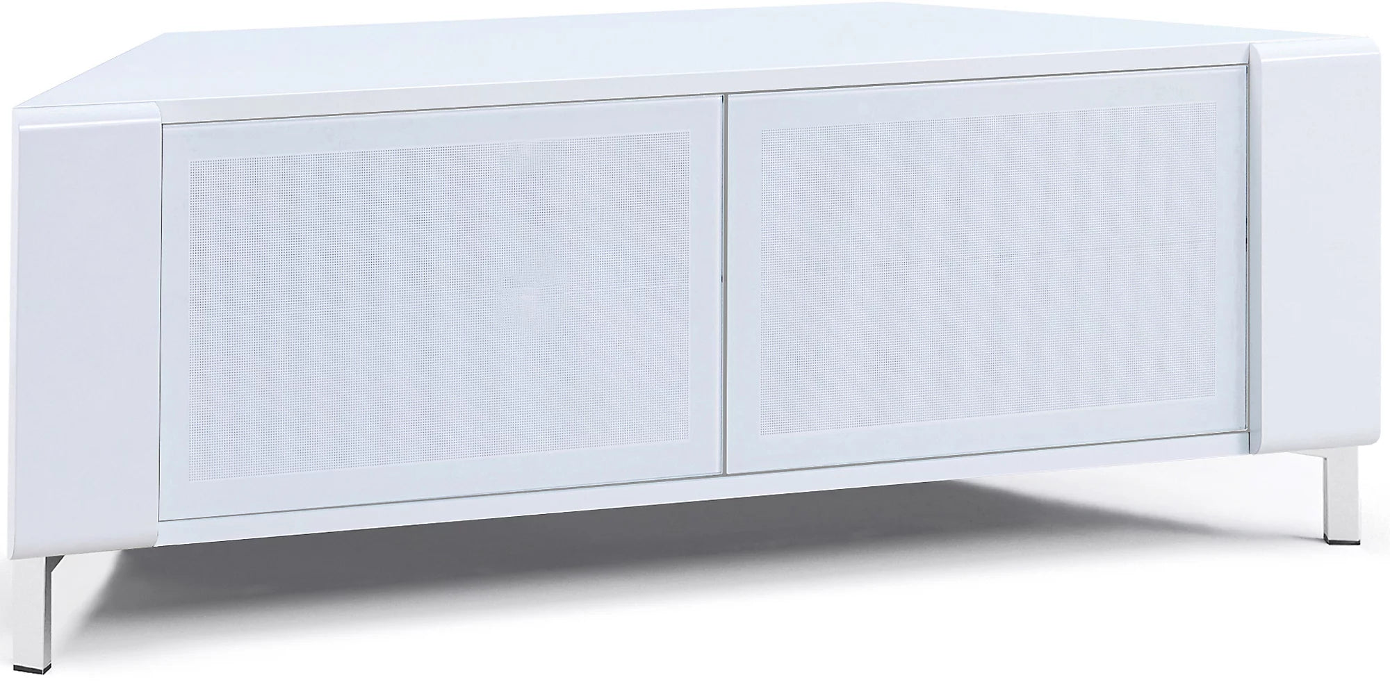 MDA Designs CORVUS Corner-Friendly Gloss White Contemporary TV Cabine